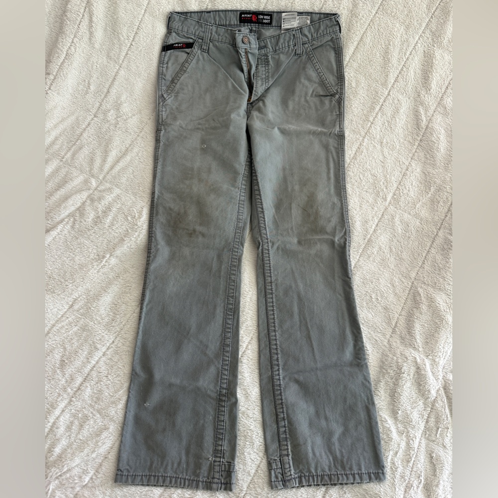 Ariat M4 FR Pants TALL Mens 35x36 Grey Low Rise Boot Cut Utility Pant
